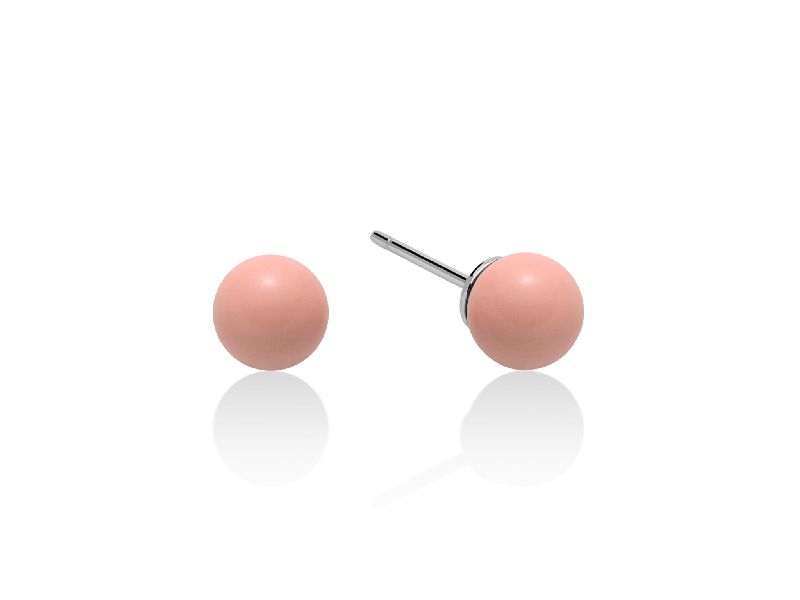 Orecchini corallo rosa - mm. 7