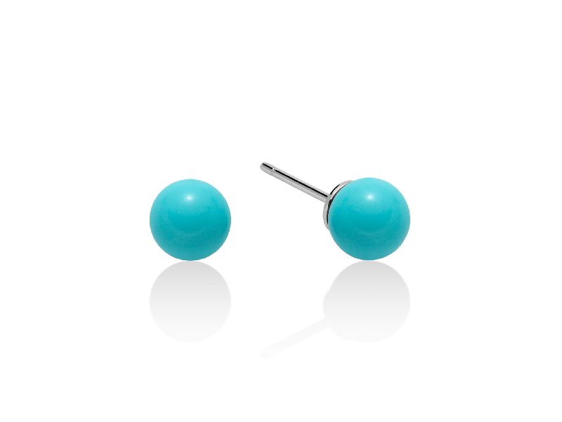 Orecchini corallo turchese - mm. 7