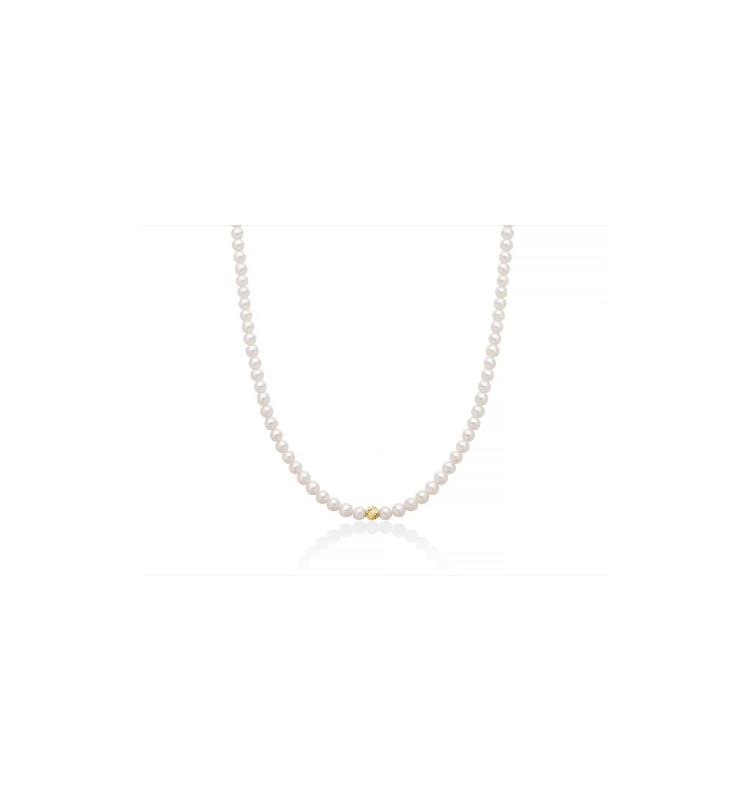 Collana di perle Oriente con sfere in oro giallo 375