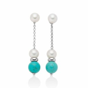 Orecchini di perle con aulite turchese