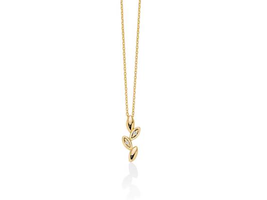 Collana in oro giallo gocce e diamanti
