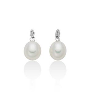 Orecchini in oro bianco diamanti e perle
