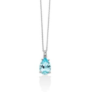 Collana in Oro Bianco Topazio Azzurro