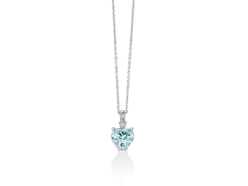 Collana con diamante naturale - Cuore Taglio Sfaccettato