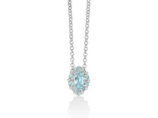 Collana in argento e Gemma del Cielo navette