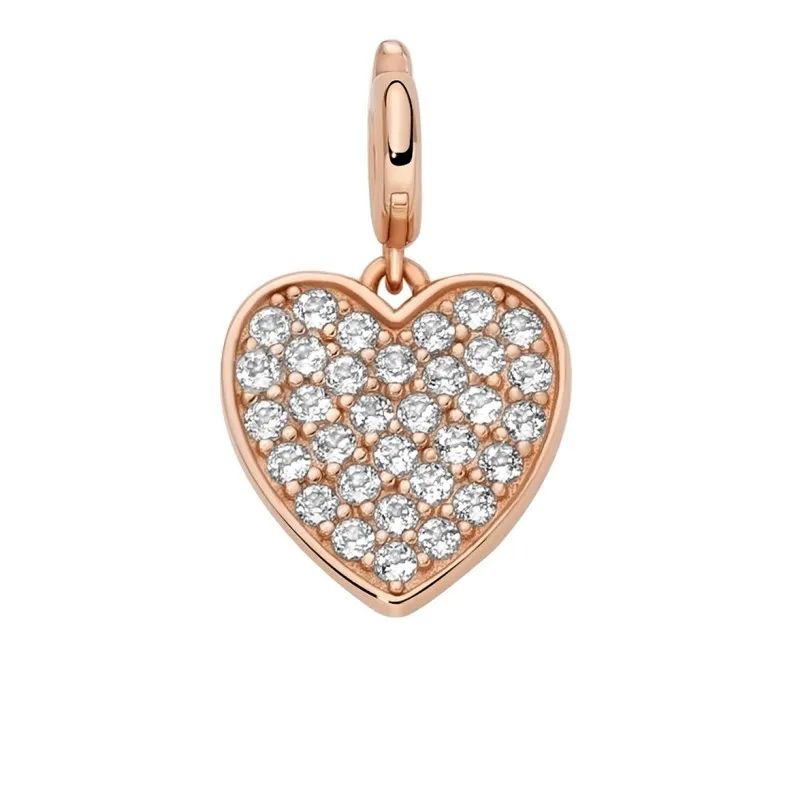 Ciondolo cuore argento placcato oro rosa