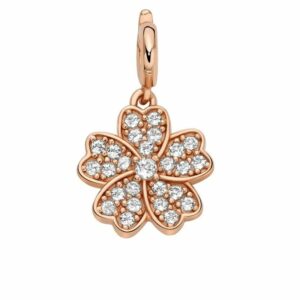 Ciondolo fiore argento placcato oro rosa