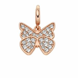 Ciondolo farfalla argento placcato oro rosa