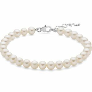 Bracciale di perle Oriente con elastico e chiusura regolabile in argento