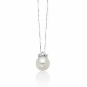 Collana Miluna con Perla Akoya e Diamanti - Oro Bianco 18kt - PCL6669