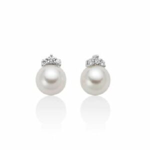 Orecchini Miluna con Perle Akoya e Diamanti - Oro Bianco 18kt - PER2804