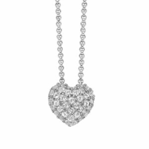 Collana Giochi di luce in argento e topazi pendente cuore medio