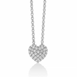 Collana Giochi di luce in argento e topazi pendente cuore grande