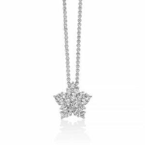 Collana Unica Neve con pendente stella di topazi bianchi e argento
