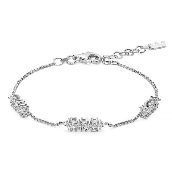 Bracciale Unica Neve con moduli di topazi bianchi e argento