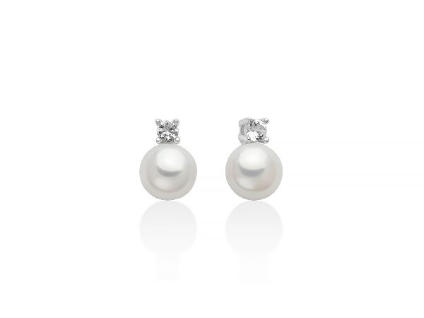 Orecchini Miluna Donna in Argento Perla