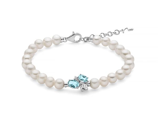 Bracciale di perle con topazio