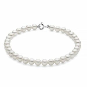 Miluna Bracciale Perle Naturali E Chiusura In Oro Bianco 375/1000