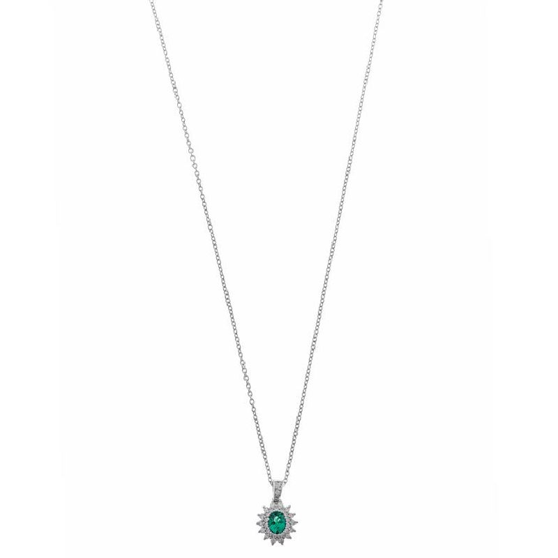 Choker in argento rodiato con zirconi bianchi e verdi