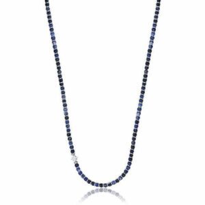 COLLANA IN ACCIAIO CON PIETRE BLU