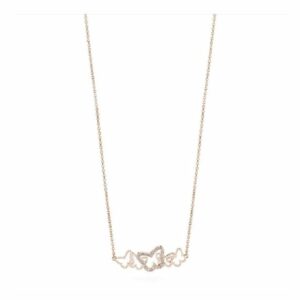 Collana Brosway da Donna con Farfalle in Acciaio Placcato Oro Rosa con Swarovski
