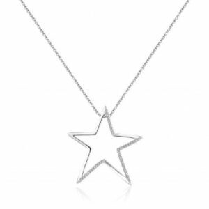 Collana SUBLIME in ottone rodiato con stella e zirconi bianchi