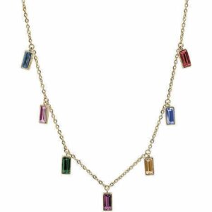 Collana SYMPHONIA in acciaio e pvd oro con swarovs