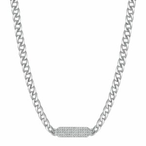 Collana SYMPHONIA in acciaio e cristalli crystal.