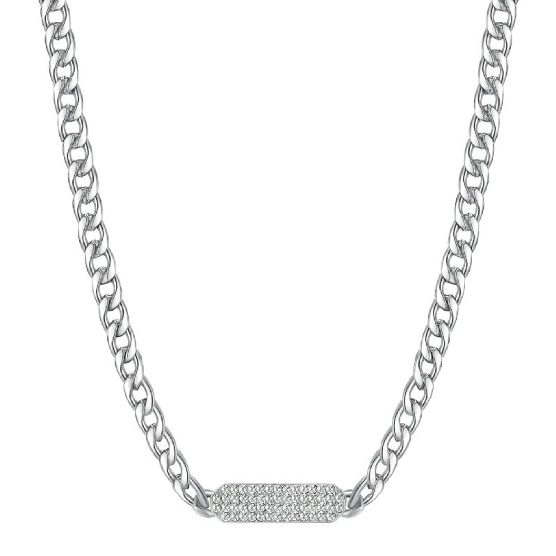 Collana SYMPHONIA in acciaio e cristalli crystal.