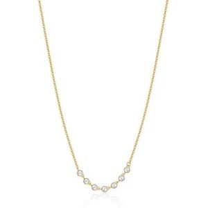 Collana girocollo in acciaio 316L e finitura pvd oro 14K con cristalli.