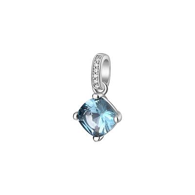 Orecchini Kate in argento rodiato 925‰ con cubic zirconia chiari e oval cubic zirconia colore light sapphire.