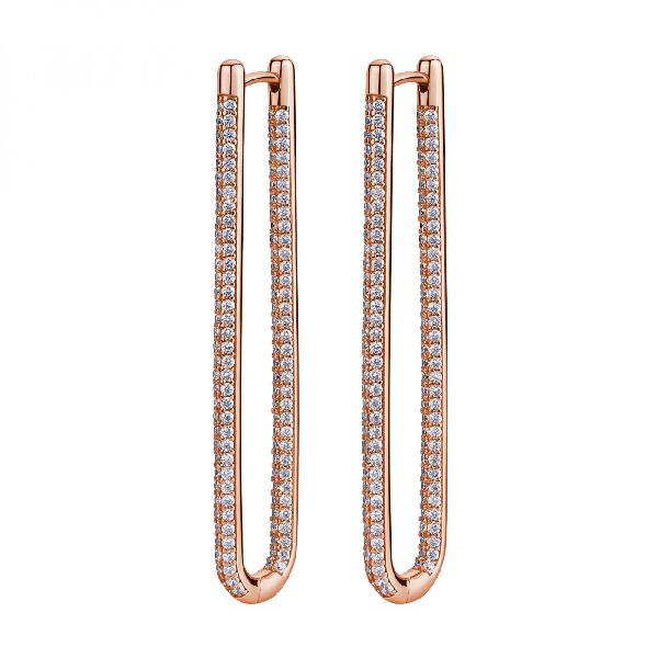 Orecchini lunghi BIANCA oro rosa