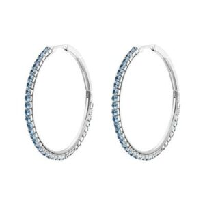 Orecchini cerchietto grandi in acciaio 304 e cubic zirconia colore spinel.