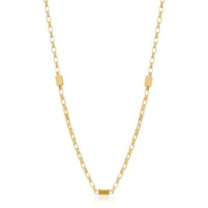 Collana catena girocollo in acciaio 316L e finitura pvd oro 14K.