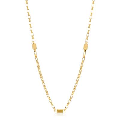 Collana catena girocollo in acciaio 316L e finitura pvd oro 14K.