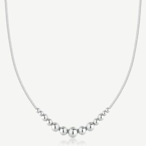 Collana girocollo a sfere in acciaio 316L.