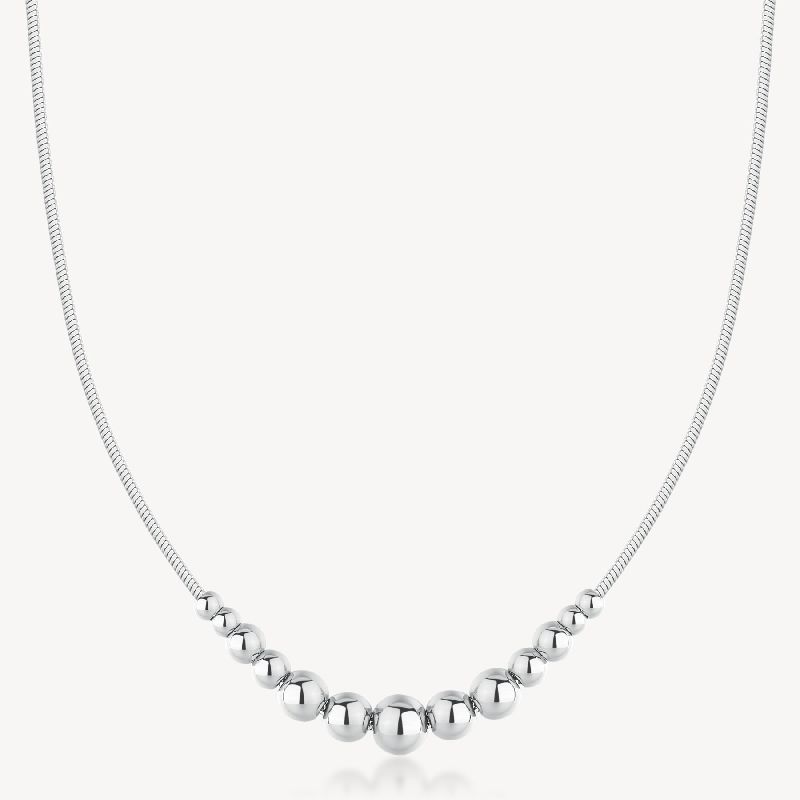Collana girocollo a sfere in acciaio 316L.