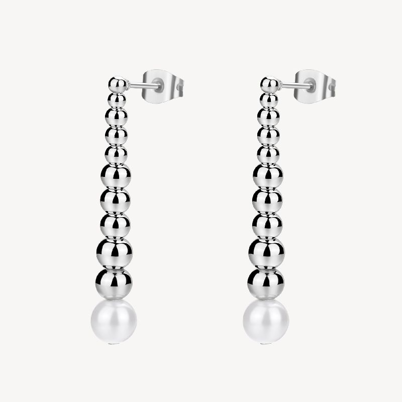 Orecchini PERFECT in acciaio 316L e perla di conch