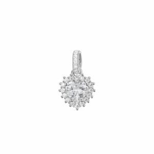 Pendente Kate a forma di cuore in argento rodiato 925‰ con cubic zirconia.