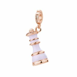 Charm STORIE argento 925/1000, galvanica oro rosa a forma di scacco