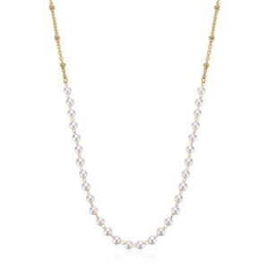 Collana ESSENTIAL in acciaio 316L, finitura pvd color oro, con perle