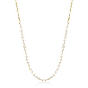 Collana ESSENTIAL in acciaio 316L, finitura pvd color oro, con perle