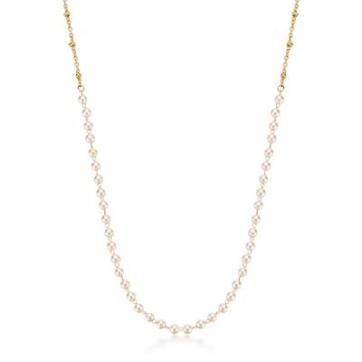 Collana ESSENTIAL in acciaio 316L, finitura pvd color oro, con perle