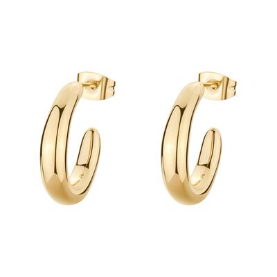 Orecchini a cerchio ESSENTIAL in acciaio 316L, finitura pvd colore oro