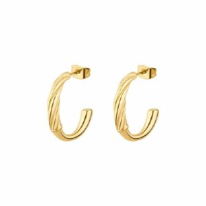 Orecchini a cerchio AMY in acciaio 316L, finitura pvd colore oro