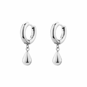 Orecchini a cerchietto PERFECT in acciaio 316L, pendenti a goccia