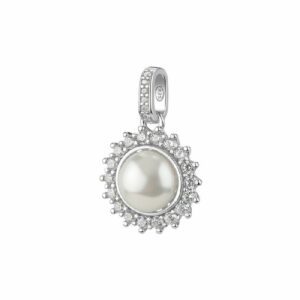 Pendente Kate FANCY in argento 925/1000 rodiato, con perla e cubic zirconia