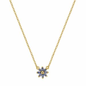 Collana GAIA argento 925/1000 galvanica oro giallo, cubic zirconia blue