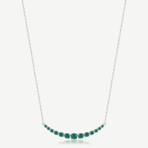 Collana FANCY in argento 925/1000 rodiato, e cubic zirconia emerald