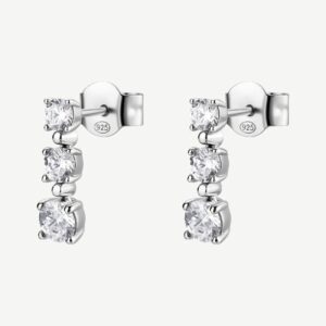Orecchini  FANCY in argento 925/1000 rodiato, e cubic zirconia white